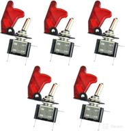 🚗 enhance your car's aesthetic with our esupport car red cover red led light rokcer toggle switch spst on off pack of 5 logo