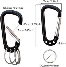 img 3 attached to 6 Pack Of VictorHome'S Aluminum Carabiner Keychain With 3 Key Rings