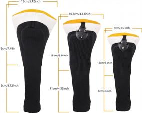 img 2 attached to Полный набор чехлов для гольфа черного цвета со сменными бирками для всех клюшек Fairway и Driver Club
