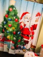 img 1 attached to LIVILAN Christmas Shower Curtain Santa Shower Curtain Snowman Shower Curtain Xmas Shower Curtain For Bathroom With 12 Hooks Santa Claus Winter Holiday Decoration, 72"X 72 review by Hartman Hernandez