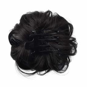 img 2 attached to 2PCS Tousled Clip-In Messy Hair Bun Extensions With Interlocking Clips - Black