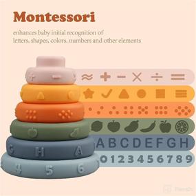 img 1 attached to Baby Sensory Stacking Rings: Montessori Educational Developmental Infant Toys for 6-18 Month Olds - Soft Building Blocks for Boys and Girls - Perfect Gifts for Newborns and Toddlers