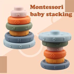 img 2 attached to Baby Sensory Stacking Rings: Montessori Educational Developmental Infant Toys for 6-18 Month Olds - Soft Building Blocks for Boys and Girls - Perfect Gifts for Newborns and Toddlers