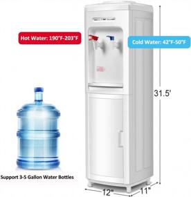 img 3 attached to Safeplus Top Loading Water Cooler Dispenser , Hot & Cold Freestanding Water Cooler , Holds 3 Or 5 Gallon Bottles Perfect For Home Office School ,UL & Energy-Saving Approved