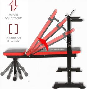img 2 attached to Черная многофункциональная олимпийская скамья для тренировок с регулируемыми функциями, сгибанием рук проповедника и тренажёром ног для комплексных упражнений в помещении