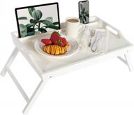 📱 rossie home media bed tray с держателем для телефона - вмещает ноутбуки до 17,3 дюйма и большинство планшетов - мягкий белый - стиль № 78104 логотип