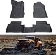 fgo-togo floor mats tray liners for 2021 2022 ford bronco 2-door all weather floor liner deep dish front &amp logo