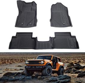 img 4 attached to Fgo-Togo Floor Mats Tray Liners For 2021 2022 Ford Bronco 2-Door All Weather Floor Liner Deep Dish Front &Amp