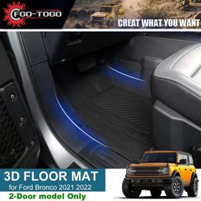 img 3 attached to Fgo-Togo Floor Mats Tray Liners For 2021 2022 Ford Bronco 2-Door All Weather Floor Liner Deep Dish Front &Amp