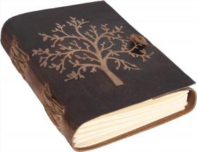 img 1 attached to Кожаный журнал для женщин - рельефное дерево Жизни, 7 х 5 дюймов, мужской дневник на 400 страниц с линованной бумагой для курсов - вдохновляющая идея в подарок.