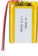 3.7v 1200mah 783448 lipo rechargeable lithium polymer battery pack with jst connector akzytue logo