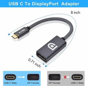 img 3 attached to 2 Pack USB C To DisplayPort Adapter 4K 60Hz, Thunderbolt 3 Compatible For MacBook 13/13.3 2018-2020, IPad Air Pro 11/12.9 & Surface Book Pro 7