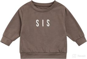 img 4 attached to BUBBA/SIS Letter Sweatshirt Pullover Long Sleeve T-Shirt Tops Sweater - Warm Fall Winter Clothes for Baby Boys and Girls