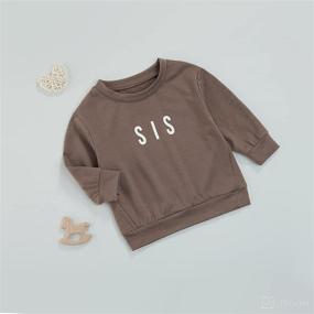 img 2 attached to BUBBA/SIS Letter Sweatshirt Pullover Long Sleeve T-Shirt Tops Sweater - Warm Fall Winter Clothes for Baby Boys and Girls