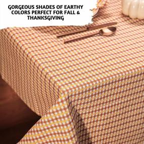 img 1 attached to Ginger Spice Checkered Tablecloth: 100% Cotton Rectangle Outdoor/Home Décor, 60X72 Inches