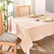 ginger spice checkered tablecloth: 100% cotton rectangle outdoor/home décor, 60x72 inches logo