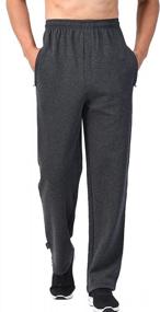 img 3 attached to Men'S Sports Pants Sweatpants Trousers Open-Bottom Front Zip Fly Closure Zoulee