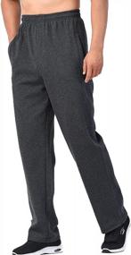 img 2 attached to Men'S Sports Pants Sweatpants Trousers Open-Bottom Front Zip Fly Closure Zoulee