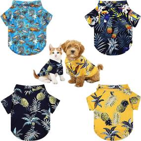 img 4 attached to 🐶 Dog Hawaiian Shirt for Small to Large Dogs - Cool Pet T-Shirts for Beach, Breathable Summer Clothes - Parrot & Sailboat Designs - Medium Size