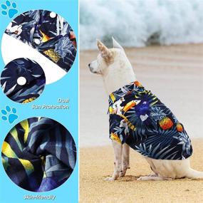 img 2 attached to 🐶 Dog Hawaiian Shirt for Small to Large Dogs - Cool Pet T-Shirts for Beach, Breathable Summer Clothes - Parrot & Sailboat Designs - Medium Size