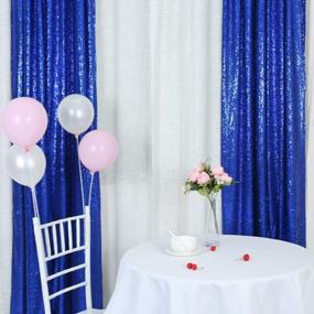 img 4 attached to Add Some Sparkle To Your Event With Trlyc Royal Blue Sequin Backdrop Curtains - 2 Panels 2FTx8FT