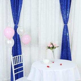 img 3 attached to Add Some Sparkle To Your Event With Trlyc Royal Blue Sequin Backdrop Curtains - 2 Panels 2FTx8FT