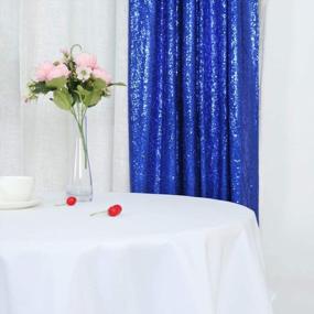 img 1 attached to Add Some Sparkle To Your Event With Trlyc Royal Blue Sequin Backdrop Curtains - 2 Panels 2FTx8FT