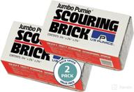 🧱 2-pack jumbo pumice scouring brick for large surface cleaning - removes lime, scale, rust, calcium - ideal for pool tiles, barbecue cleaning - chemical-free, hand-safe - us pumice stone tile cleaner logo