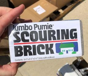 img 1 attached to 🧱 2-Pack Jumbo Pumice Scouring Brick for Large Surface Cleaning - Removes Lime, Scale, Rust, Calcium - Ideal for Pool Tiles, Barbecue Cleaning - Chemical-Free, Hand-Safe - US Pumice Stone Tile Cleaner