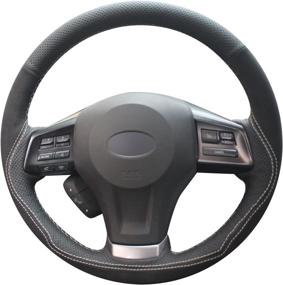 img 4 attached to 🔹 Настоящая кожаная индивидуальная обивка руля для Subaru Forester 2014-2016, XV Crosstrek 2013-2015, Legacy 2012-2014, Impreza 2012-2015, Outback 2012-2014 - аксессуары JI Loncky