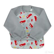 👕 green sprouts easy-wear long sleeve bib with waterproof protection, flipped pocket, soft material, and easy-clean smock логотип