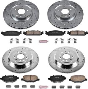 img 1 attached to 🔥 Enhance your stopping power with Power Stop K5510 Front and Rear Z23 Carbon Fiber Brake Pads and Drilled & Slotted Brake Rotors Kit