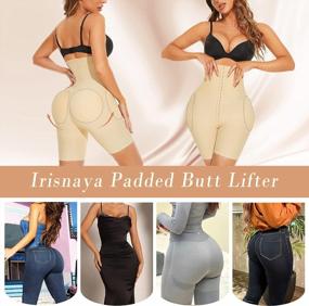img 3 attached to Irisnaya Women Padded Butt Lifter Shapewear Tummy Control Panties High Waist Trainer Hip Enhancer Thigh Slimmer Shorts