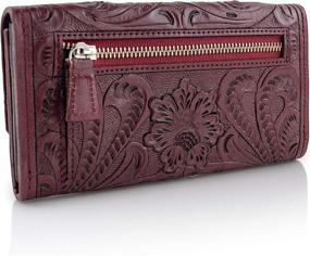 img 3 attached to Mauzari Geneva Women's Tooled Leather Handbags and Wallets: Stylish and Functional Women's Accessories!