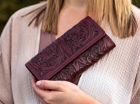 img 2 attached to Mauzari Geneva Women's Tooled Leather Handbags and Wallets: Stylish and Functional Women's Accessories!