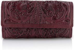 img 4 attached to Mauzari Geneva Women's Tooled Leather Handbags and Wallets: Stylish and Functional Women's Accessories!