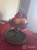 img 1 attached to Rustic Farmhouse 2-Tier Tray Serving Stand Galvanized Table Decor For Food And Party Display (Chocolate) review by Derick Carpenter