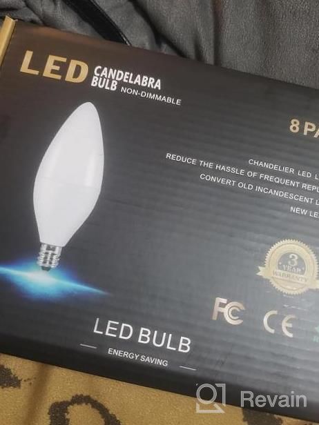 img 1 attached to E12 Led Bulb Dimmable 4W 5000K Daylight, Type B Light Bulb Golspark 60W Equivalent, E12 Small Base Candelabra Led Light Bulbs, B11 Chandelier Candle Light Bulbs For Fan Light, Flame Tip, 550LM, 6 Pack review by Tim Knoepfle