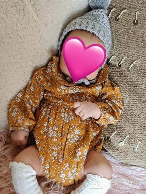 img 1 attached to Adorable Newborn Baby Girl Floral Print Romper With Ruffles And Long Sleeves review by Micah Manus