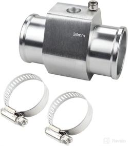 img 3 attached to Dewhel Aluminum Silver Water Temp Gauge Adaptor Clamps: Accurate Temperature Measurement for Radiator Sensor Joint Pipe - 36mm