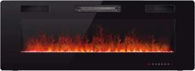 img 4 attached to Adjustable Flame Electric Fireplace, Wall Mounted And Recessed At 50 Inches, Touch Screen With Remote Control And Timer, Multiple Flame Colors And Speed By Northair