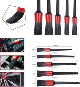 img 3 attached to 🚗 Rerisen 19 Pieces Car Cleaning Tools Kit: Ultimate Auto Detailing Brush Set for Wheels, Dashboard, Interior, Exterior, Leather, Air Vents, Emblems (Red)