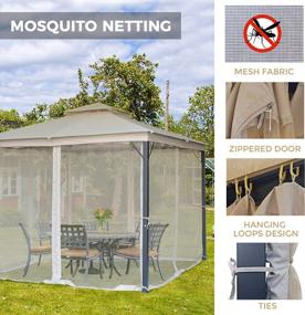 img 1 attached to 10X10 Outdoor Gazebo Canopy With Mosquito Netting - 99% UV Rays Block, CPAI-84 Certified For Patios, Lawns & Backyards | ASTEROUTDOOR