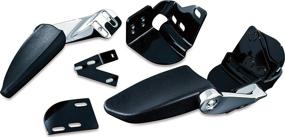 img 4 attached to Stealth Foldable Passenger Armrests for Harley-Davidson Motorcycles (1997-2013) - Kuryakyn 8958, Chrome/Black