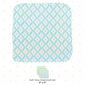 img 3 attached to 10-Pack Soft Terry Washcloth Wipes Set For Newborn Boys And Girls - Green Diamonds - Spasilk