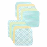 10-pack soft terry washcloth wipes set for newborn boys and girls - green diamonds - spasilk logo