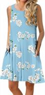 women's summer floral bohemian dress - sleeveless swing boho sundress with pockets logo