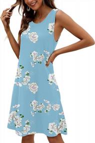 img 2 attached to Women'S Summer Floral Bohemian Dress - Sleeveless Swing Boho Sundress With Pockets