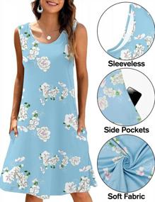img 1 attached to Women'S Summer Floral Bohemian Dress - Sleeveless Swing Boho Sundress With Pockets