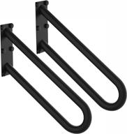 zuext 2-pack 20 "u-образный масляный протертый черный защитный поручень для 1-3 ступеней, настенные лестничные перила для наружной внутренней наружной лестницы гаража логотип